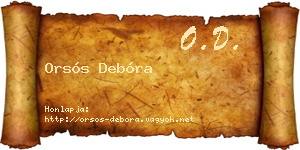 Orsós Debóra névjegykártya